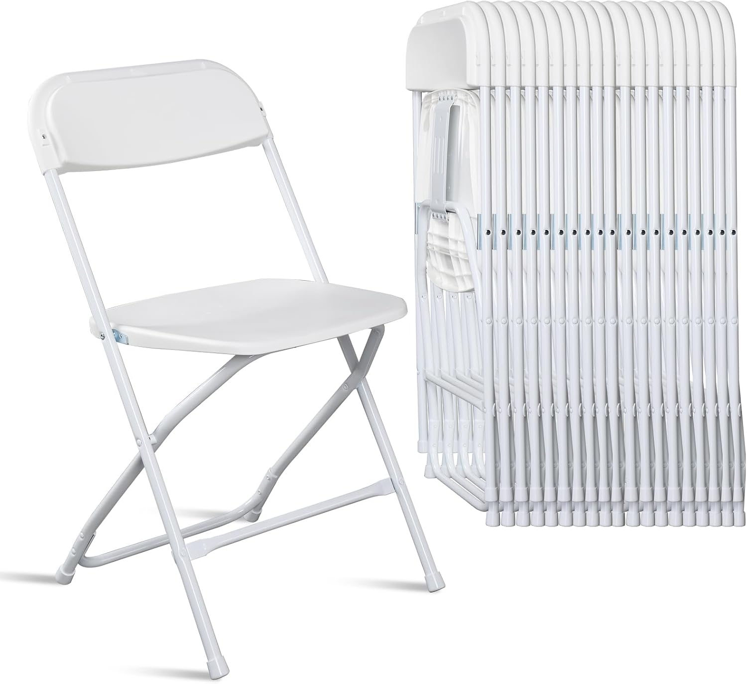 10pcs Folding Chair, Plastic Chairs with 330-Pound Capacity, Easy to Fold and Store - B0F2HV5Q6N