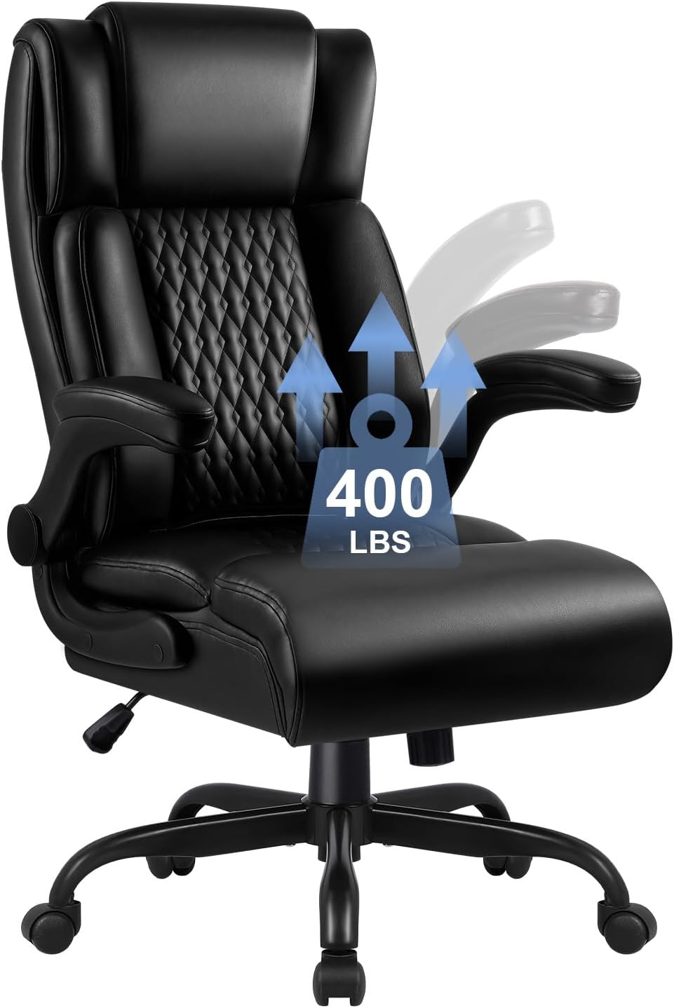 Big and Tall Office Chair 400LBS, Ergonomic High Back Office Computer Chair, Black - B0F2MSYFH2