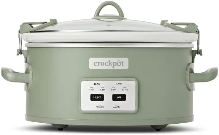 Crock-Pot Locking Lid 6qt Cook and Carry Programmable Slow Cooker Moonshine Green - B0DY2XPNXR