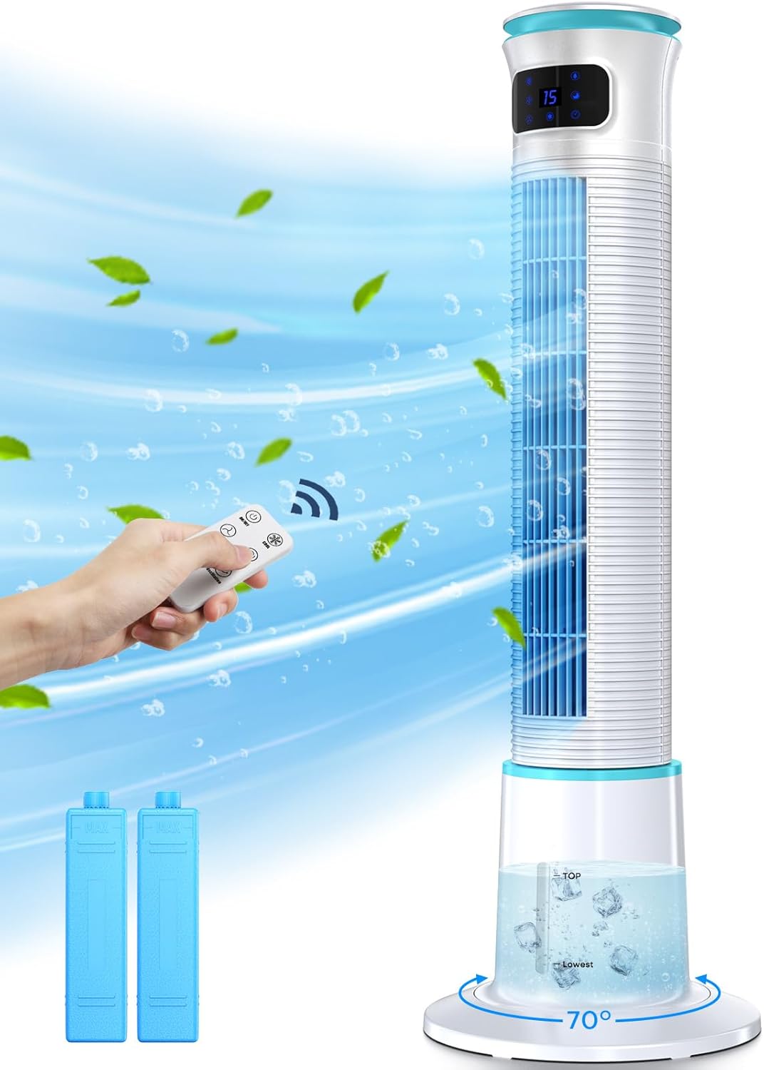 FANCOLE 43INCH Evaporative Air Cooler with LED Screen, 15H Timer for Auto off, - B0DZHMGW18