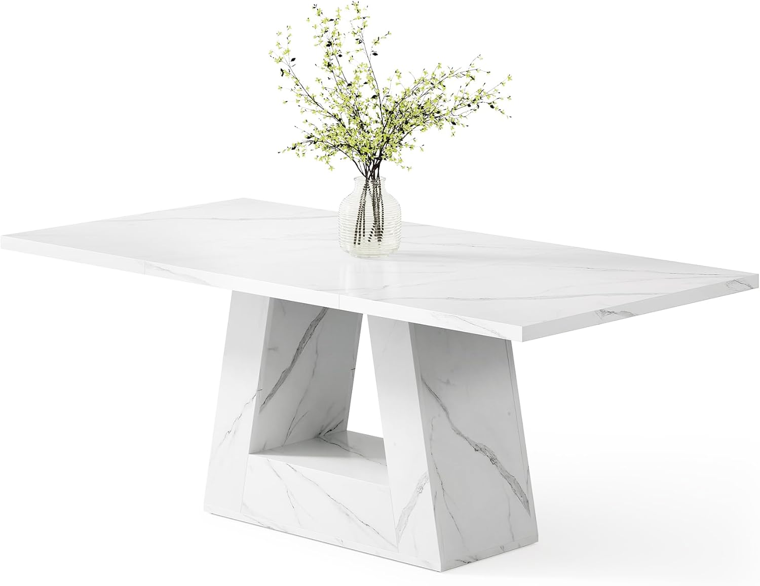 LITTLE TREE Dining Table for 4-6 People, 63 Inches Dining Room Table with - B0F2HXKS1C
