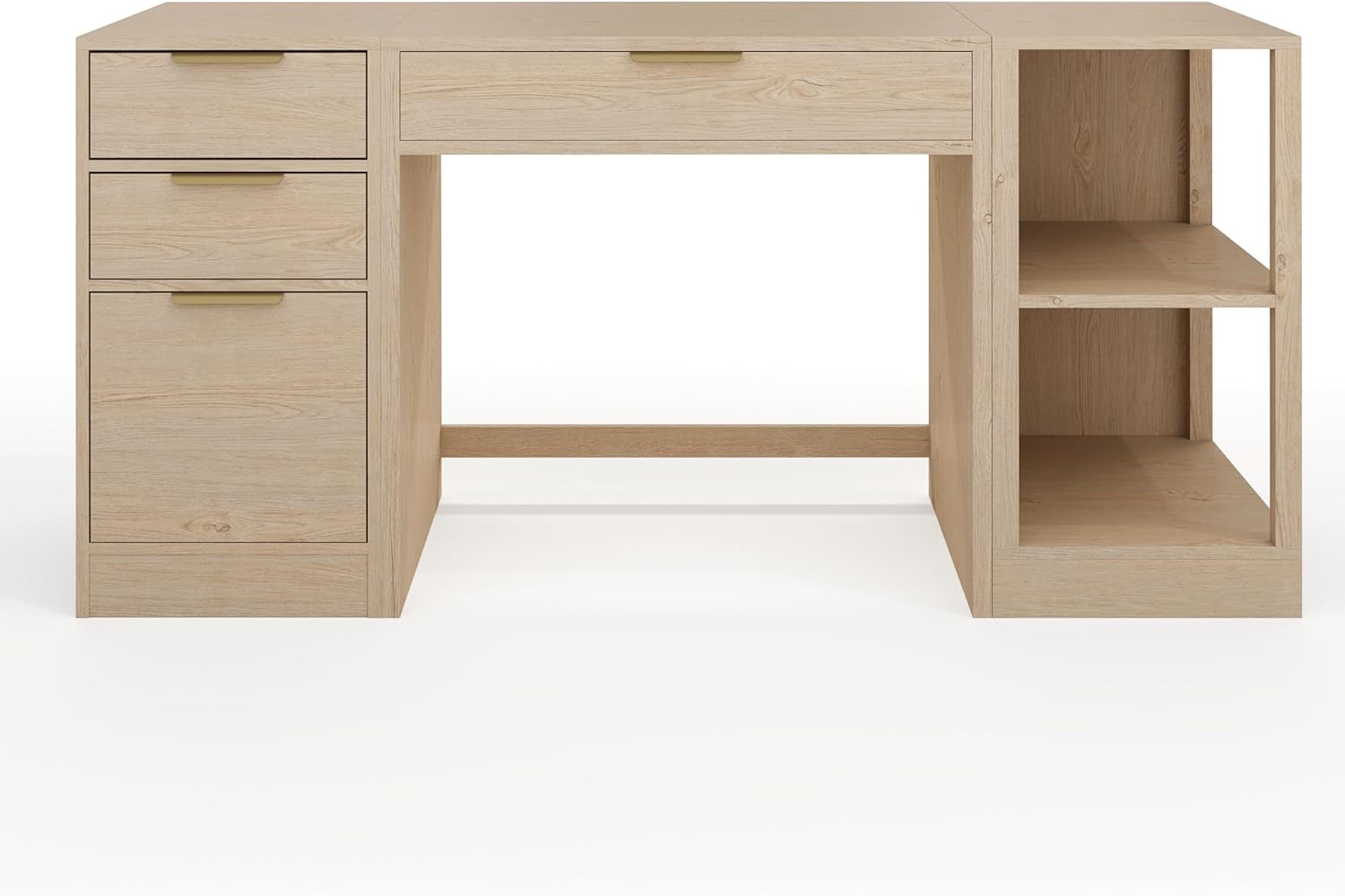 Martha Stewart Kayden Home Office Modular Desk with Drawer, 2 Tier Shelf, and - B0DX491H95
